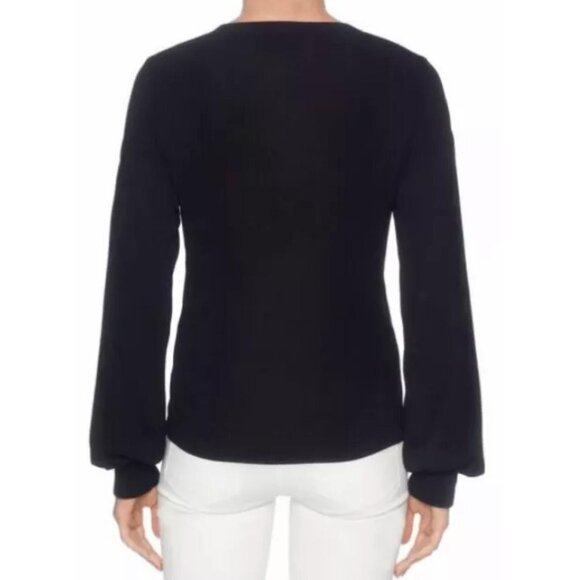 Magaschoni Floral Embroidered Sweater Size Medium Black Silk Blend New - Picture 5 of 12